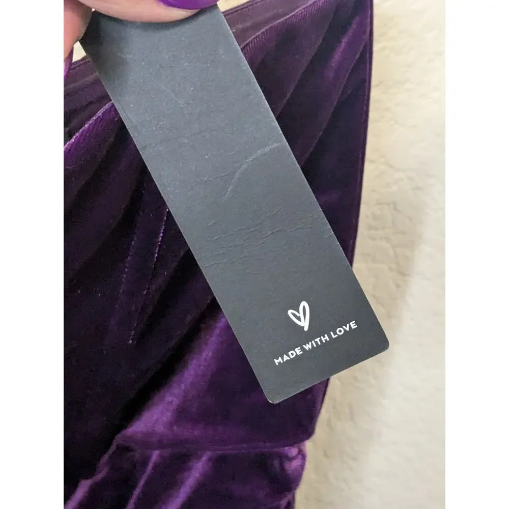 LULUS Glamorous Celebrations Purple Velvet Strapless Tulip Dress Womens Large - Picture 7 of 13